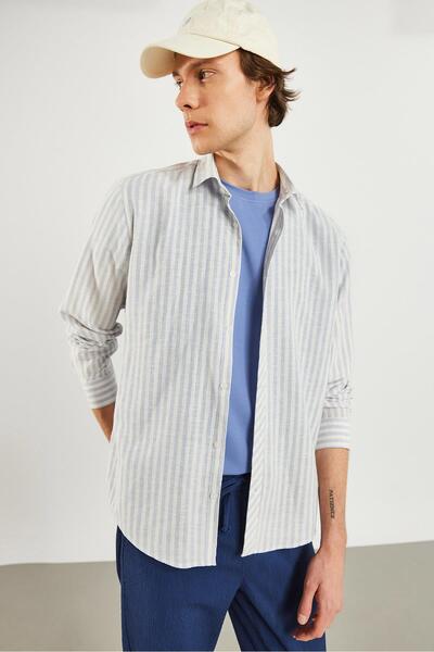 VENA Cămașă Oxford cu dungi Steven Regular Fit - Dungi albastre