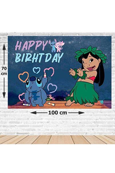 Parti Dükkanım Banner za rođendan Lilo i Stič bez fotografije 70*100 cm