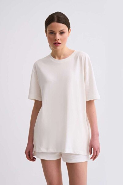 THERECOLOR Органічна футболка з короткими рукавами Regular Fit для жінок - Екрю