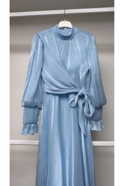 HSNGIYIM JANJANLI YAN BAĞLAMALI ELBİSE