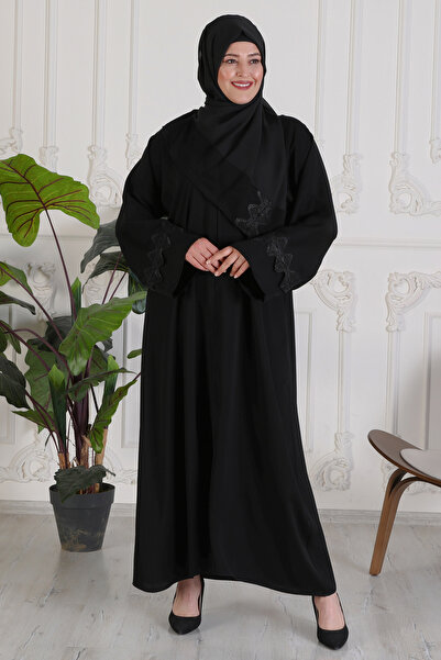 GigiTex Χιτζάπ με μεταξωτό σάλι του Ντουμπάι - Κομψό και υψηλής ποιότητας, με λεπτομέρεια από δαντέλα σε σχήμα ζιγκ-ζαγκ, μήκος 150 εκ.