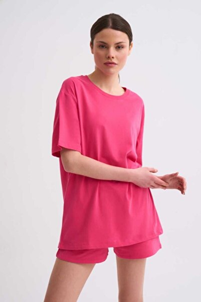 THERECOLOR Короткий рукав Рожева жіноча футболка Органічна Regular Fit