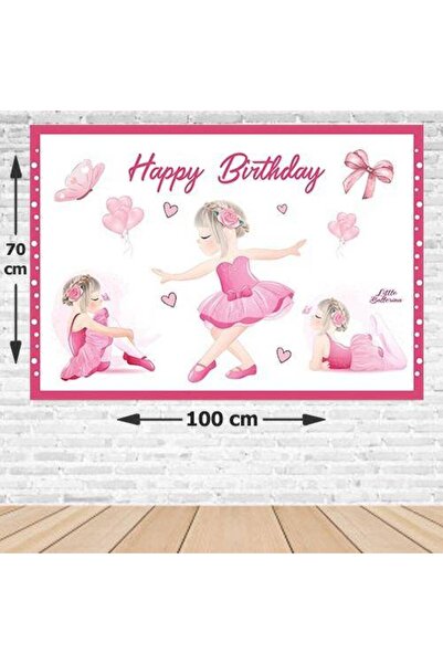 Parti Dükkanım Banner za rođendan balerine bez fotografije 70*100 cm