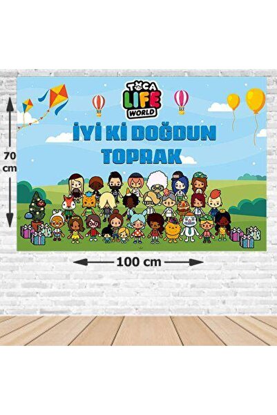 Parti Dükkanım Toca Boca rođendanski banner bez fotografije 70*100 cm