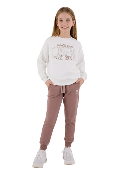 U.S. Polo Assn. U.S. Polo Assn. Girl's Crew Neck Cuffed Leg Double Tracksuit Set Vr:P23.C16.Ç01