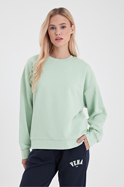 VENA Rhona Crew Neck Regular Fit 3 Thread Sweatshirt-Ada Tea