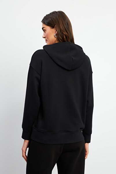 VENA Γυναικείο φούτερ με κουκούλα Basic Hoodie-Μαύρο