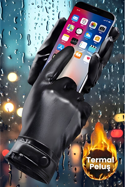 İXOMAN Ανδρικά γάντια με χοντρό φλις εσωτερικά, πολυτελή μοντέλα, δερμάτινα γάντια για χιόνι