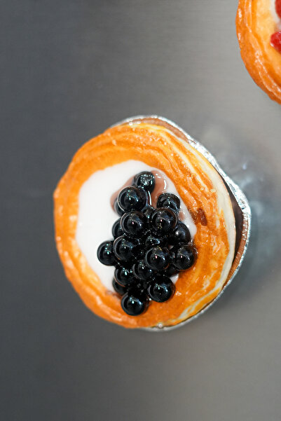 Bonila Handmade Yumuşak Tatlı Dekor: Kuş Üzümlü Cupcake Magnet ve Masa Aksesu...