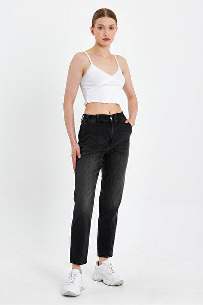 VENA Norah Black Elastic Waist Jeans (Tencel)(Tm) - Black