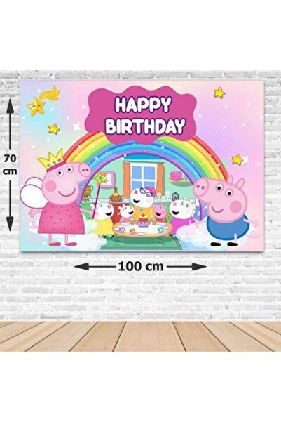 Parti Dükkanım Banner za rođendan Peppa Pig bez fotografije 70*100 cm