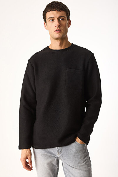 VENA Φούτερ με λαιμόκοψη Oversize-Μαύρο