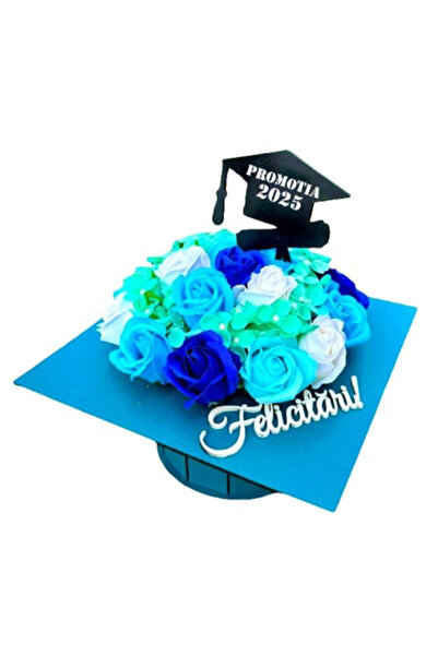 velve Ανθοσυνθέσεις αποφοίτησης, σε κουτί toca, με λουλούδια σαπουνιού, 26x26...