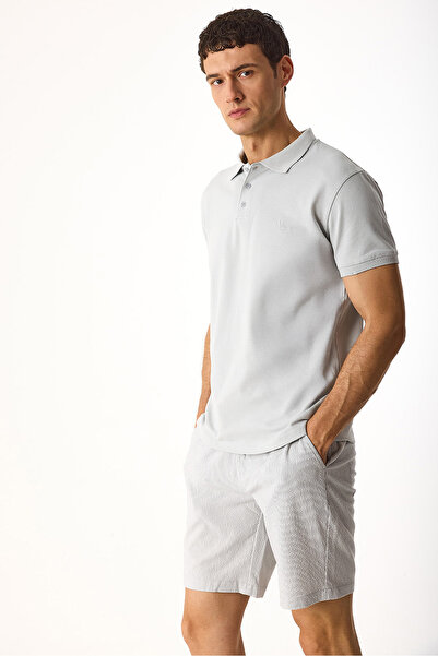 VENA Μπλουζάκι Martin Slim Fit με γιακά πόλο-Γκρι