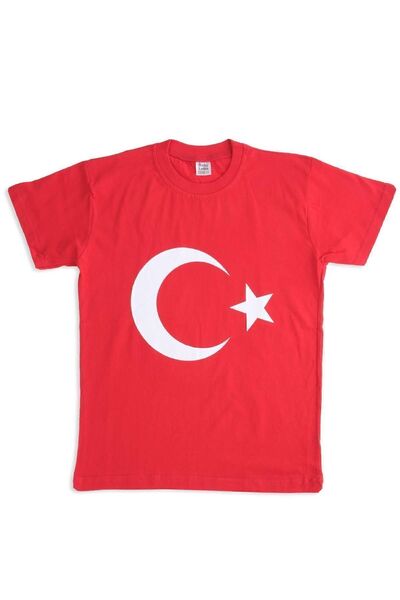 Bebelop Unisex Παιδικό κοντομάνικο μπλουζάκι με στάμπα τουρκικής σημαίας