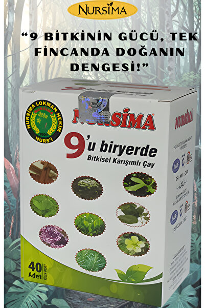 Nursima 9 in One Herbal Blend Tea – 40 Filter Bags |   Natural Herbal Blend