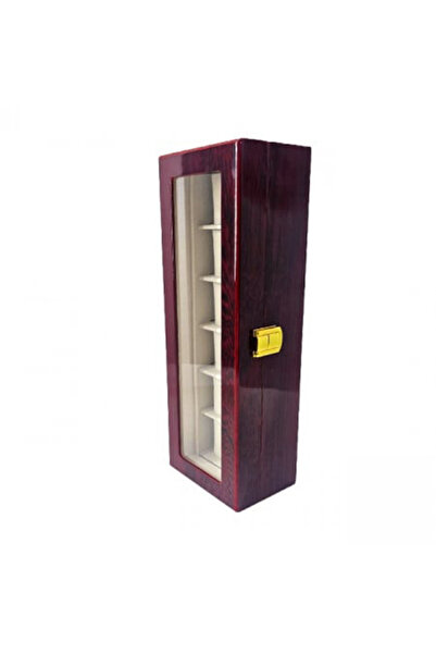 velve Κομψό κουτί για ρολόγια και κοσμήματα, με 6 διαμερίσματα, Μπορντό