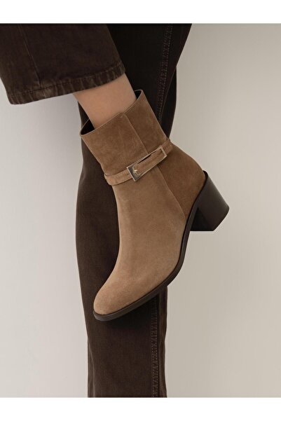 ECENİN BUTİĞİ Sutalo Camel Süet Hakiki Deri Bot