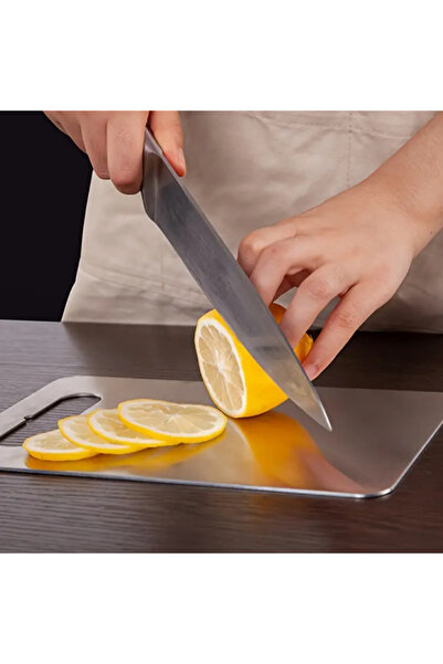 BYKOPUZ Ays Dekor 2-Piece Stainless Steel Cutting Board Set