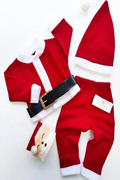 Bebek Exclusive Erkek Bebek Kırmızı Beyaz Noel Baba Kostümü