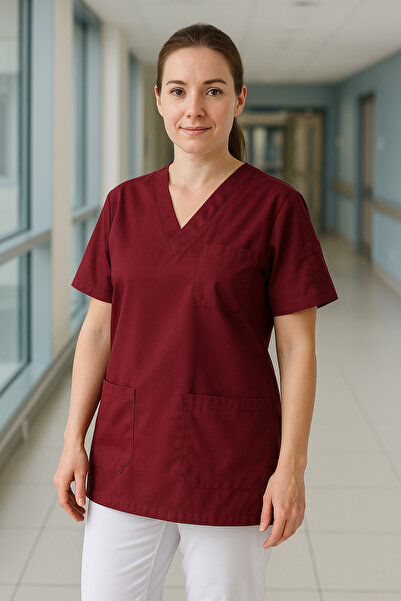 mirach 4-Pocket Nurse and Doctor Scrubs Single Top Uniform Hospital Surgical Uniform Comfortable Medical Clothing