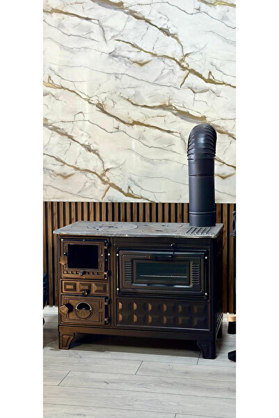 DT DEFNE TASARIM Kuzine Soba Eko Lüks Döküm Tuğlalı Döküm Soba Camlı