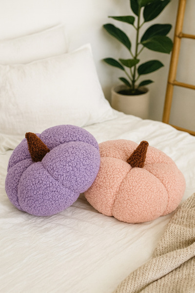 Madame Clean Home 100% Natural Teddy Decorative Pumpkin Cushion/Pillow