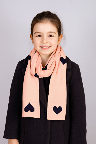 Sebir Moda Tricotaj cu model de inimă, cu două fețe, eșarfă pentru copii (5-10 ani, 30x140cm)