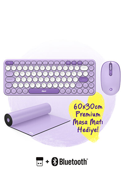 Daxi MK350 Creator Pro Combo Sessiz 3 Kanallı Bluetooth + 2.4G Wireless Türkçe Q Klavye Mouse Seti