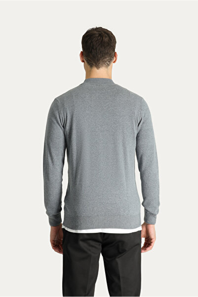 Kiğılı Yarım Balıkçı Yaka Slim Fit Dar Kesim Pamuklu Triko Kazak