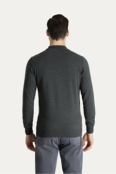 Kiğılı Yarım Balıkçı Yaka Slim Fit Dar Kesim Pamuklu Triko Kazak