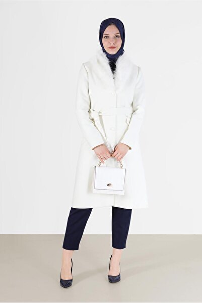 Alvina Пальто з хутряним поясом 90206