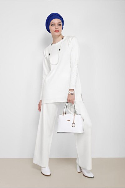 Alvina Double Pants Tricot Suit with Sleeves and Laces 42032