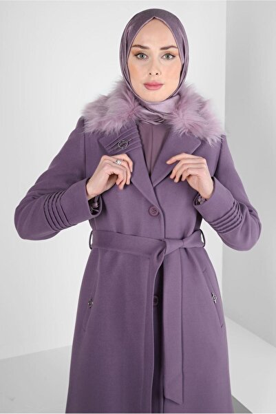 Alvina Пальто з поясом і брошкою 90406