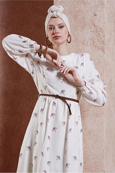 Alvina 44633 Μοντέλο λινό φόρεμα με υφή ζώνης