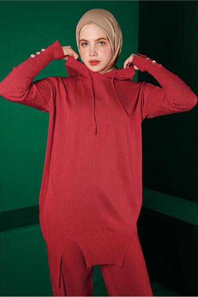 Alvina DOUBLE PANT WITH SLIT DETAILKnitwear Suit 43213