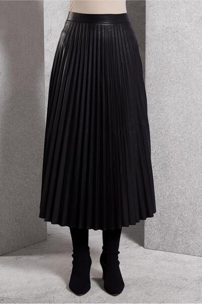 Alvina PİLİSELİ SUNİ DERİ ETEK 60634