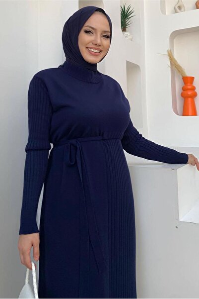 TRENDTESETTÜR ΓΥΝΑΙΚΕΙΟ ΠΛΕΚΤΟ ΦΟΡΕΜΑ ΣΚΟΥΡΟ ΜΠΛΕ ΖΩΝΗ T 41332