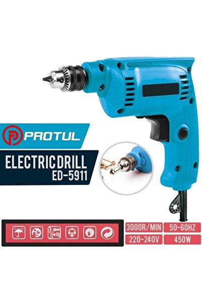 PROTUL مثقاب صدمي ED-5911 - 6.5 مم، 450 واط، 3000 دورة في الدقيقة، مثقاب كهرب...