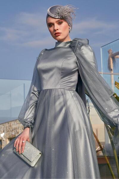 Alvina Silvery Tulle Evening Dress 50525