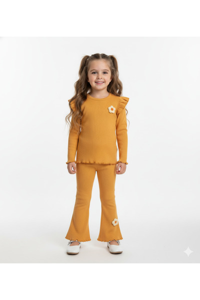 HÜMAKİDSWEAR طقم علوي وسفلي من قماش ريبانا المضلع