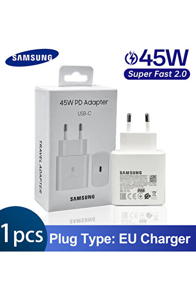 Samsung شاحن الاتحاد الأوروبي الأصلي S24 Ultra Charger 45W محول شحن سريع لهاتف Galaxy S23 S22