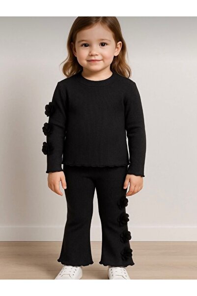 HÜMAKİDSWEAR طقم ريبانا أرجواني مع تفاصيل تطريز الزهور