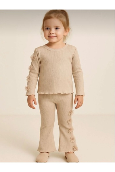 HÜMAKİDSWEAR طقم ريبانا أرجواني مع تفاصيل تطريز الزهور