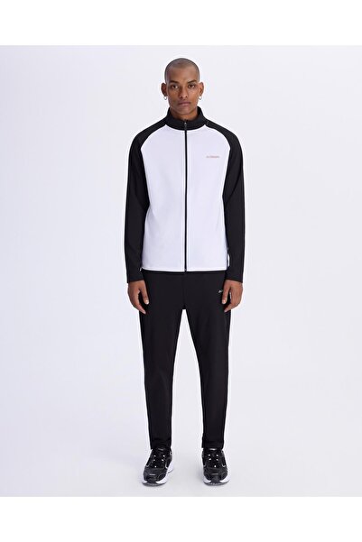 Kappa Tenerife Men's White-Black Regular Fit Zip-Up Sweatpants