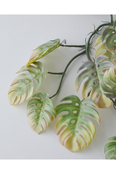 English Home Monstera Leaf Tek Dal Yapay Çiçek 110 cm Yeşil-mor