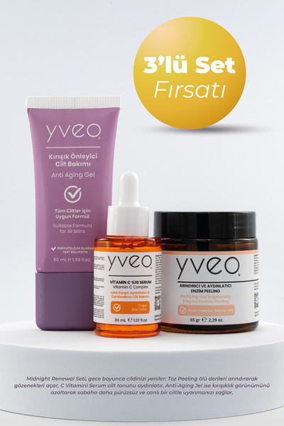 YVEO Midnight Renewal - Anti Aging Jel, Peeling, C Vitamini