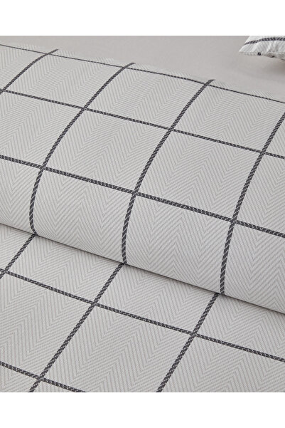 English Home Plaid Wave Easy-Iron Double Duvet Cover Set 200X220 cm Gray