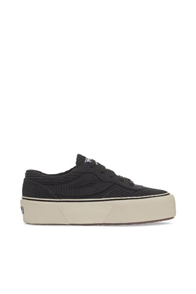 Superga 3041 Revolley Platform Corduroy Kadın Siyah Platform Sneaker