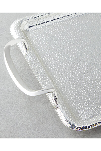 English Home Glamour Metal Tepsi 34,5x22 Cm Silver